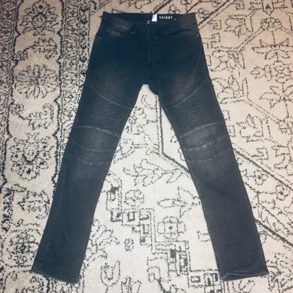 H&M Divided Skinny Moto Jeans - Black